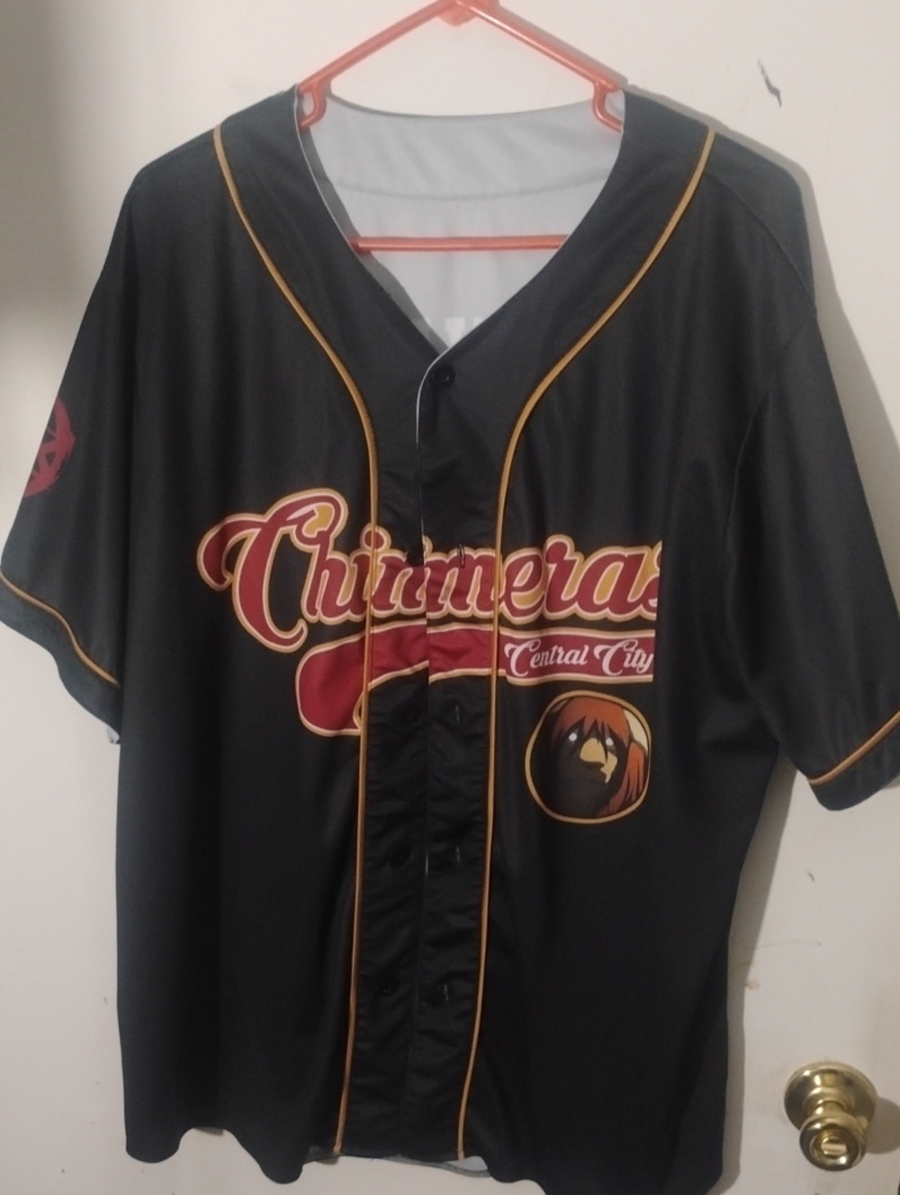 Black Navy Baseball Jersey Central City Chimeras XL